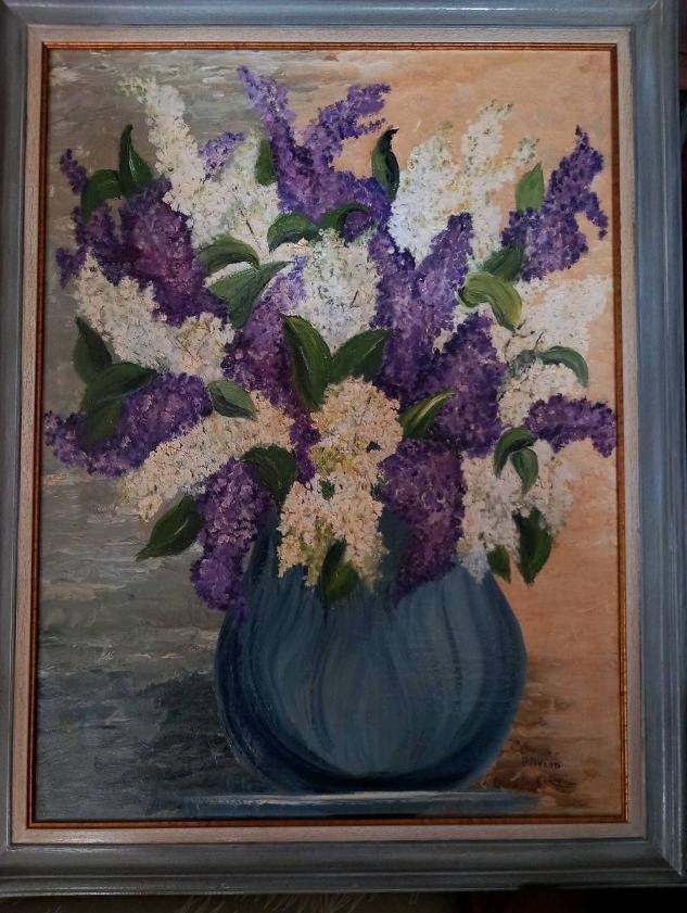 Art, Antiquités & Art, Peinture à l'huile, Signé, Enlèvement, Fleurs