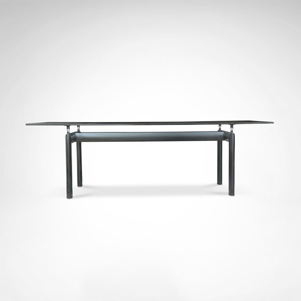 LC6 eettafel glas en metaal | Le Corbusier | Cassina |1990s, Huis en Inrichting, Ophalen, Gebruikt, Vijf personen of meer, 200 cm of meer