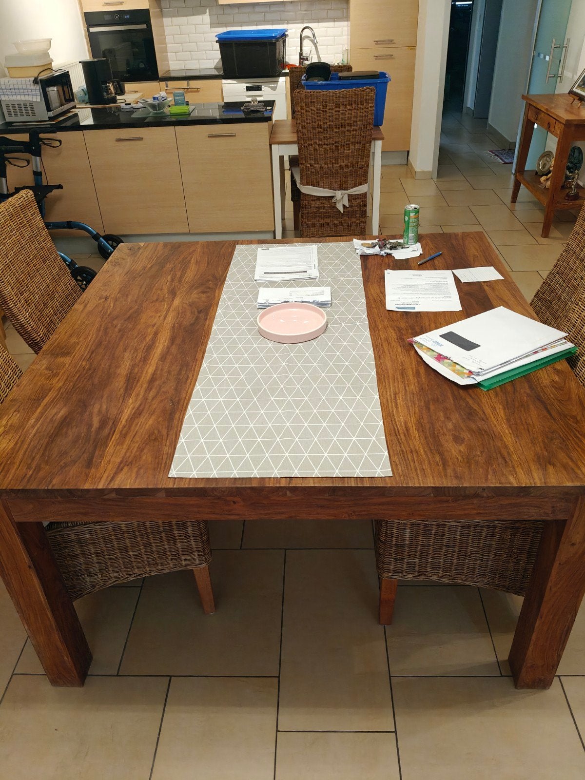 teak tafel, Huis en Inrichting, Ophalen, Zo goed als nieuw, Landelijke style ( teak), 4 tot 6 stoelen