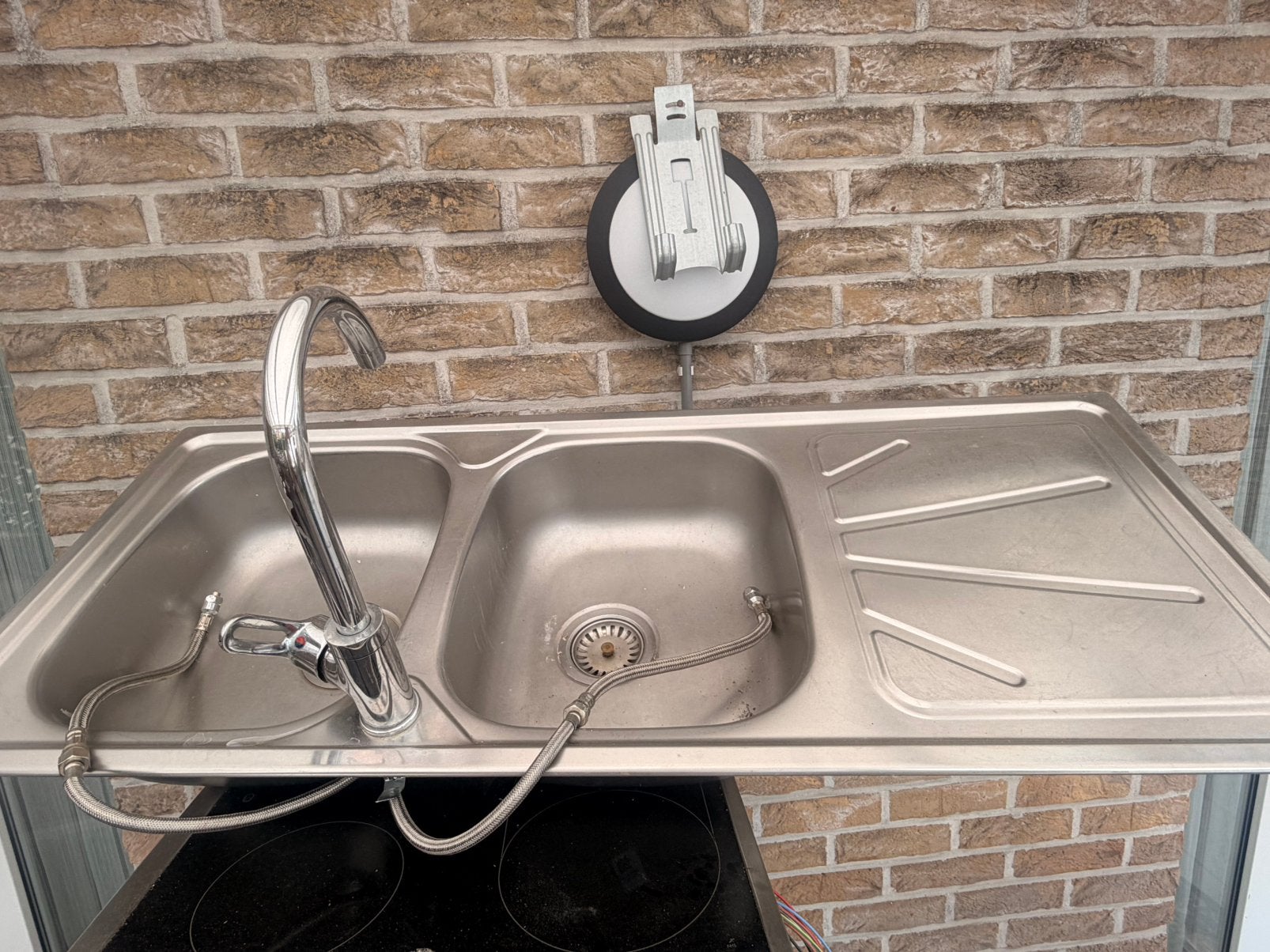 Rvs spoelbak met mengkraan, Huis en Inrichting, Keuken | Keukenelementen, Ophalen, Zo goed als nieuw