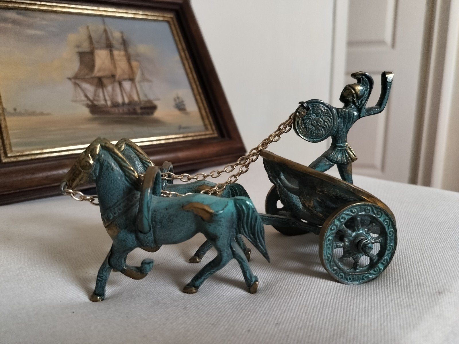 Char grec - Décoration - Bronze