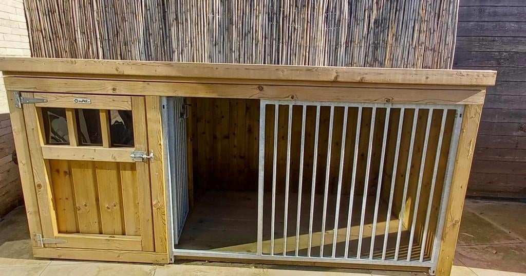 Ruim hondenhok met ren, Dieren en Toebehoren, Ophalen, 110 cm of meer, 100 cm of meer, Hondenhok