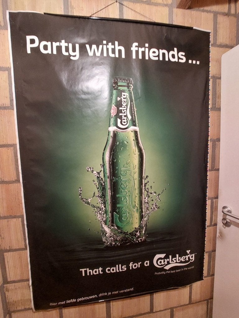 Grote affiche Carlsberg, Ophalen of Verzenden, Zo goed als nieuw, Reclamebord, Plaat of Schild, Overige merken