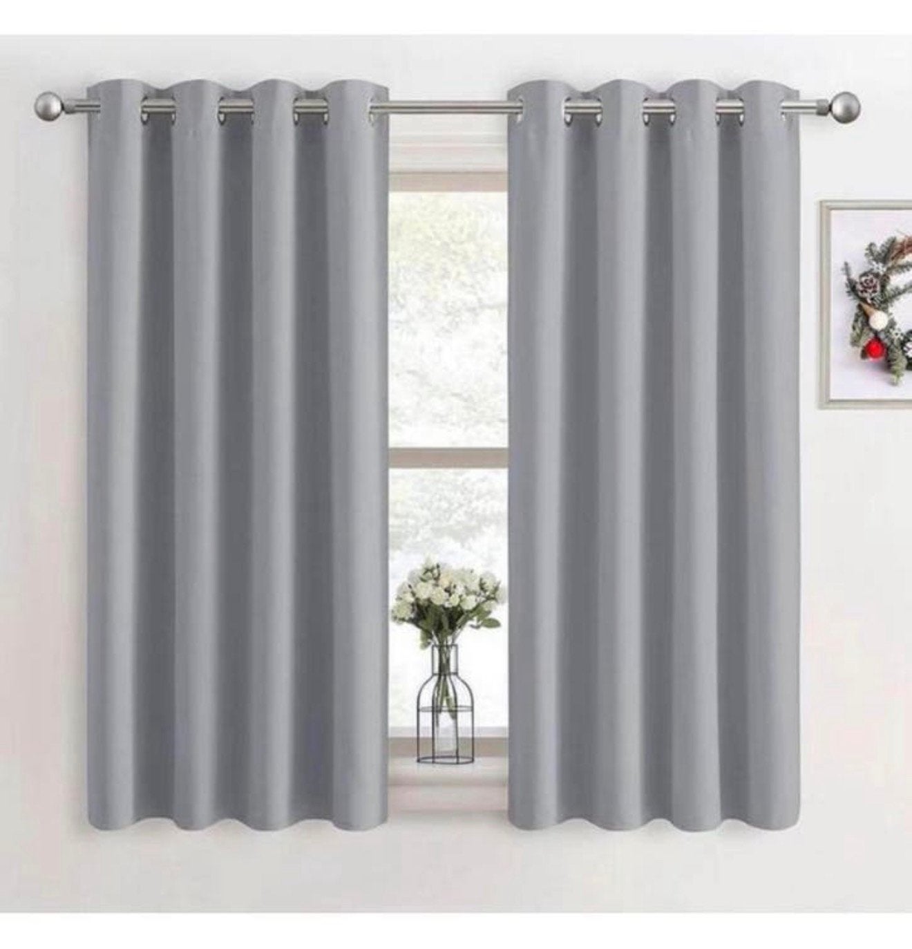 Ensemble de rideaux Blackout gris 117x137 chambre à coucher, Maison & Meubles, Ameublement | Rideaux & Stores à lamelles, Neuf