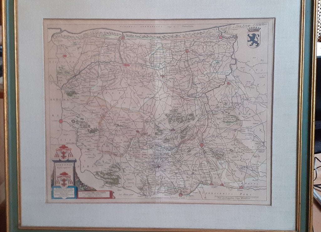 Carte du Westhoek avec cadre, Antiquités & Art, Art | Eaux-fortes & Gravures, Enlèvement, Autres techniques, Original