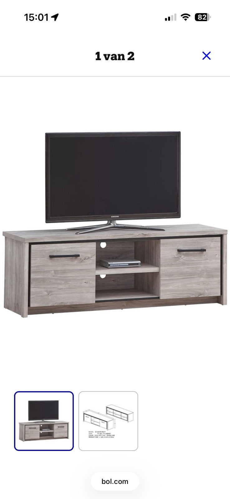 Prachtige grijze tv kast, Ophalen, Zo goed als nieuw