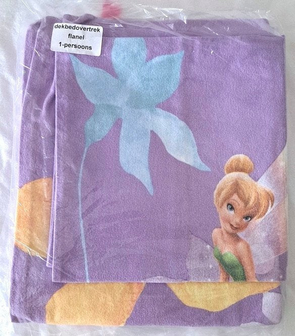 Kinderdekbedovertrek "Tinkerbell" in flanel, Gebruikt, Meisje, Ophalen of Verzenden, Dekbedovertrek