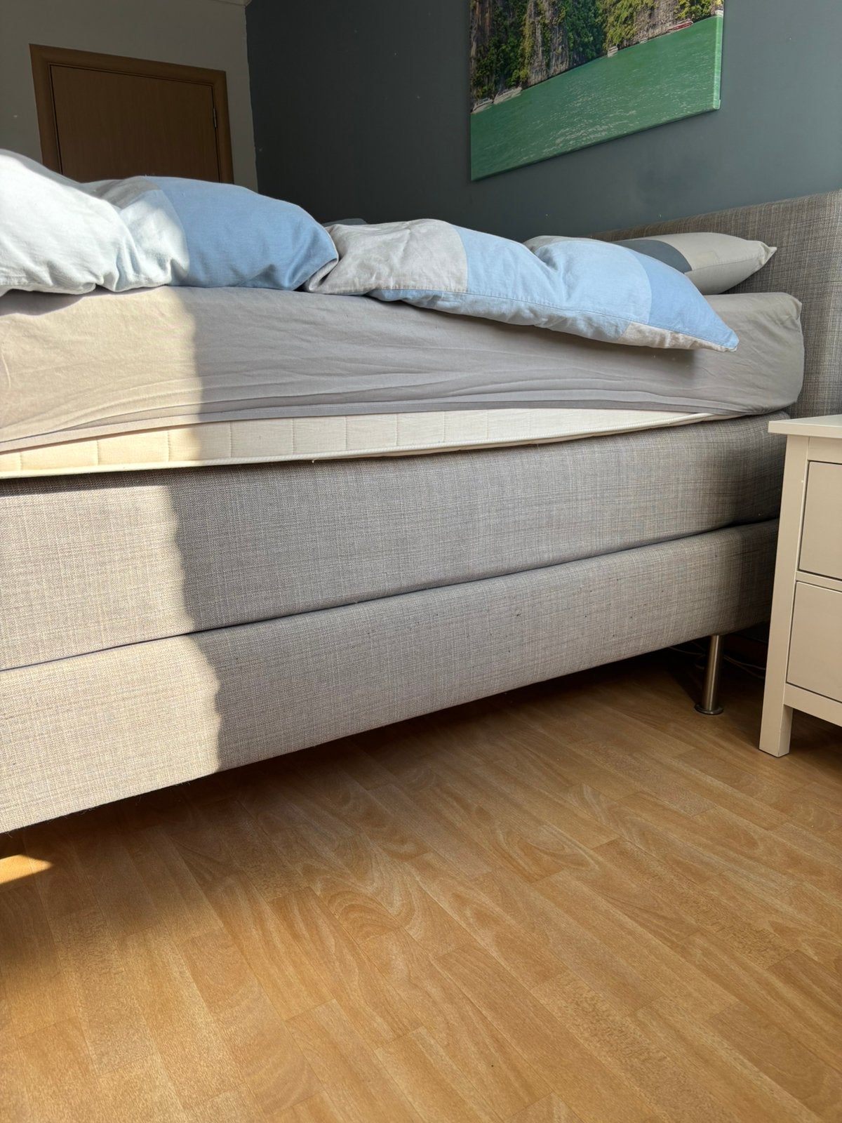 2 persoonsbed ikea, Enlèvement, Utilisé, Beige
