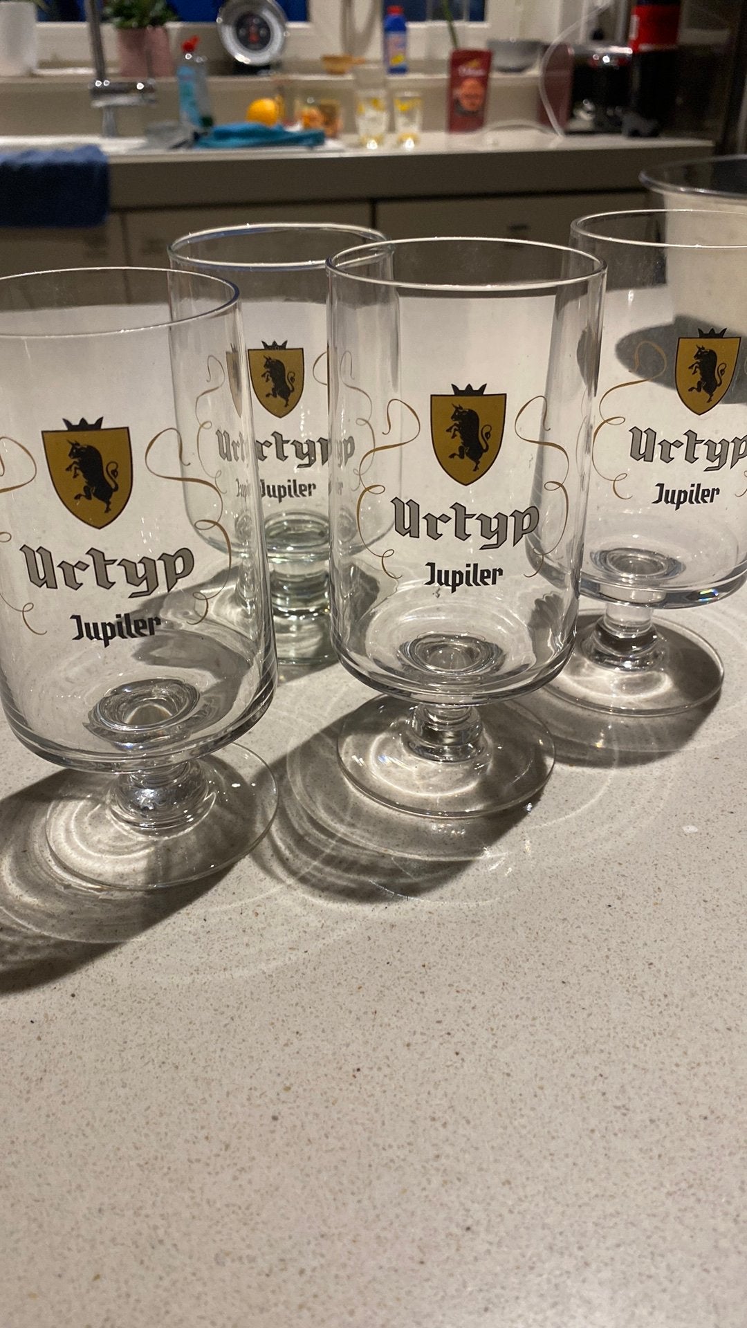 4 bierglazen jupiler, Enlèvement, Comme neuf, Jupiler