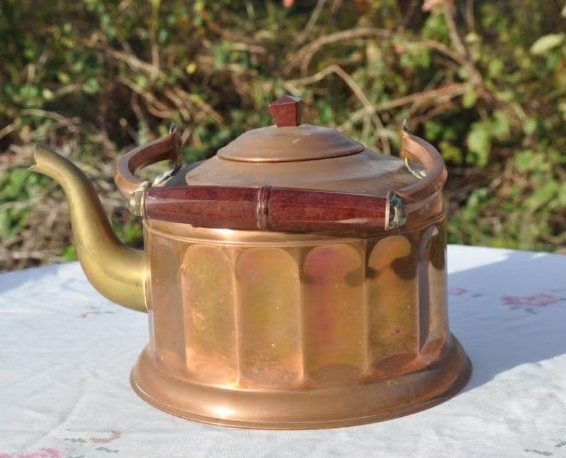 bouilloire en cuivre motif facette, Enlèvement ou Envoi, Cuivre