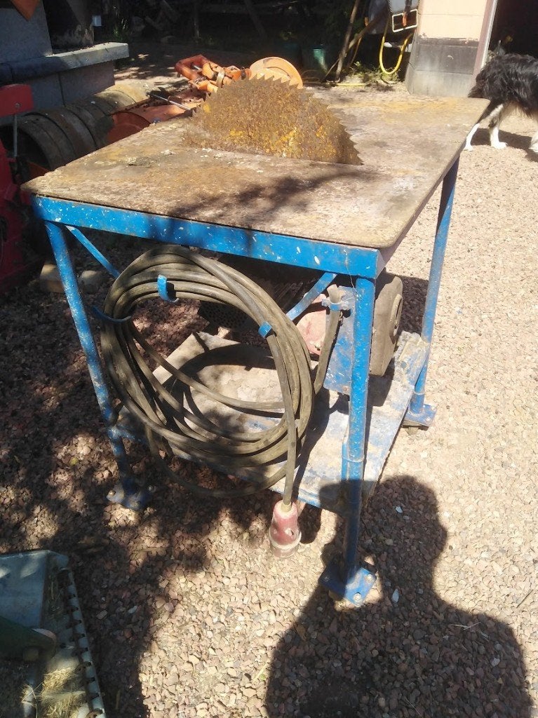 Zware zaagtafel , 380v , bieden vanaf 125€, Enlèvement, Utilisé