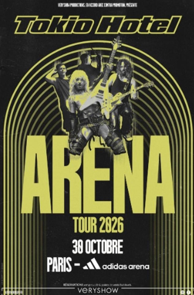 Places de concert TOKIO HOTEL - Adidas Arena - 2026, Tickets & Billets