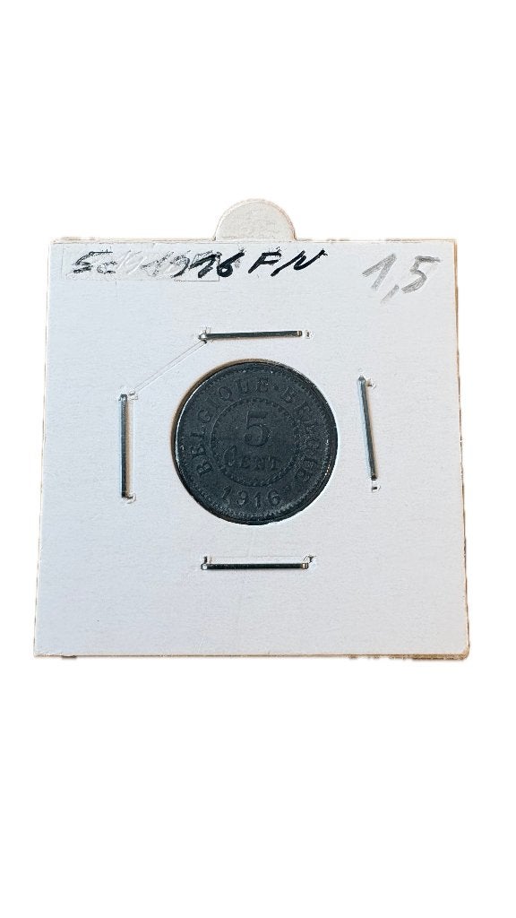 ALBERT I: 5 CENT bezetting 1916FV, Ophalen of Verzenden