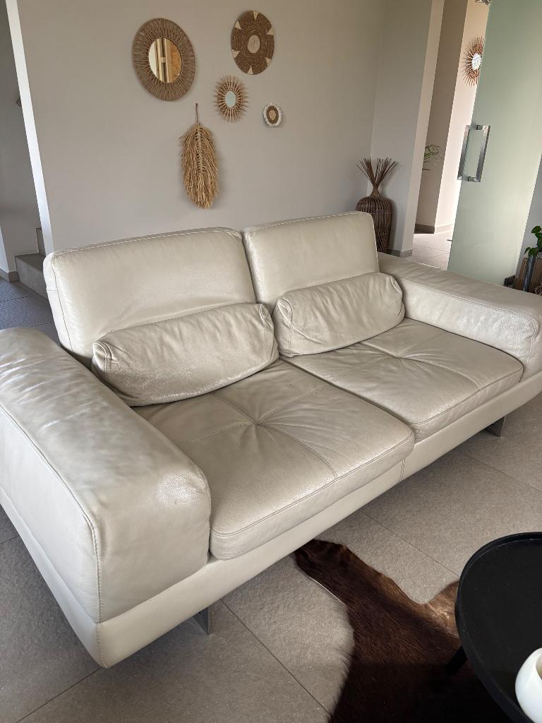 Lederen zetel, Trois personnes, 100 à 125 cm, 200 à 250 cm, Banc droit