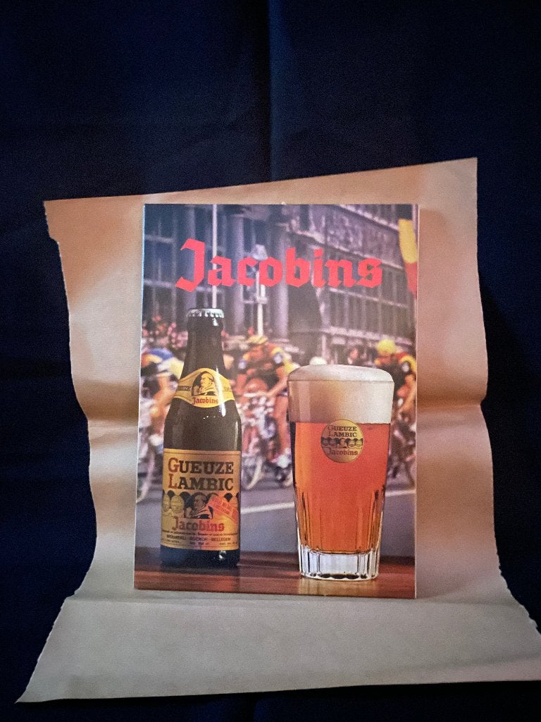 reclamebord Jacobins Gueuze Lambic, Verzamelen, Ophalen, Gebruikt, Reclamebord, Plaat of Schild, Overige merken
