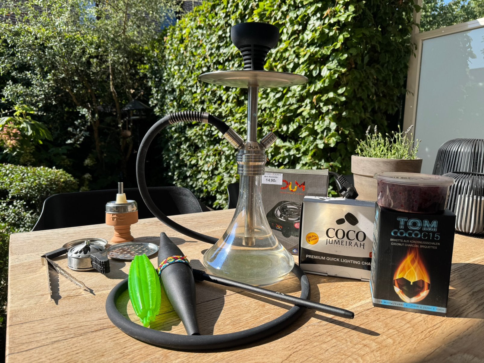 Complete DUM Shisha set + accessoires, Hobby & Loisirs créatifs, Articles de fête, Enlèvement, Comme neuf