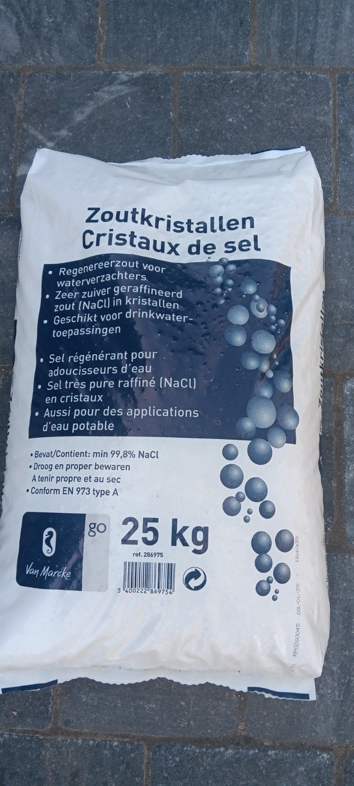 3 zalken zoutkristallen Van Marcke, Bricolage & Construction, Sanitaire, Enlèvement