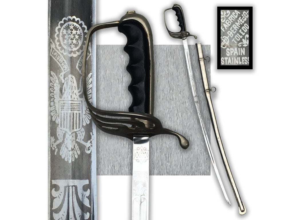 🚨US Rare & beau sabre américain M 1902 BERMEJO ORIGINAL N1, Collections, Objets militaires | Seconde Guerre mondiale, Envoi, Armée de terre