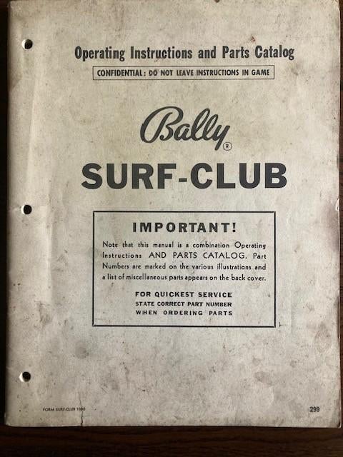 BALLY BINGO SURF-CLUB MANUAL, Verzamelen, Ophalen of Verzenden, Zo goed als nieuw