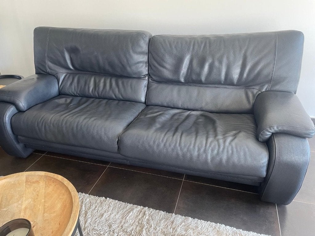 Lederen salon, Maison & Meubles, Canapés | Coins salons complets, Utilisé, Cuir, Enlèvement