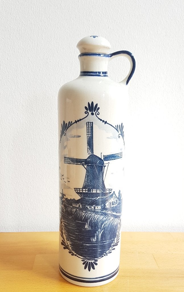 Jeneverfles BOLS, "DELFT BLUE - MADE in HOLLAND", gesigneerd, Ophalen of Verzenden