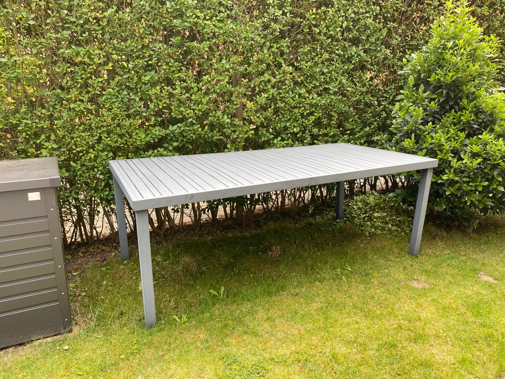 Tuintafel 200 x 100 alu - antraciet- Brico, Tuin en Terras, Tuintafels, Ophalen, Gebruikt, Rechthoekig, Aluminium