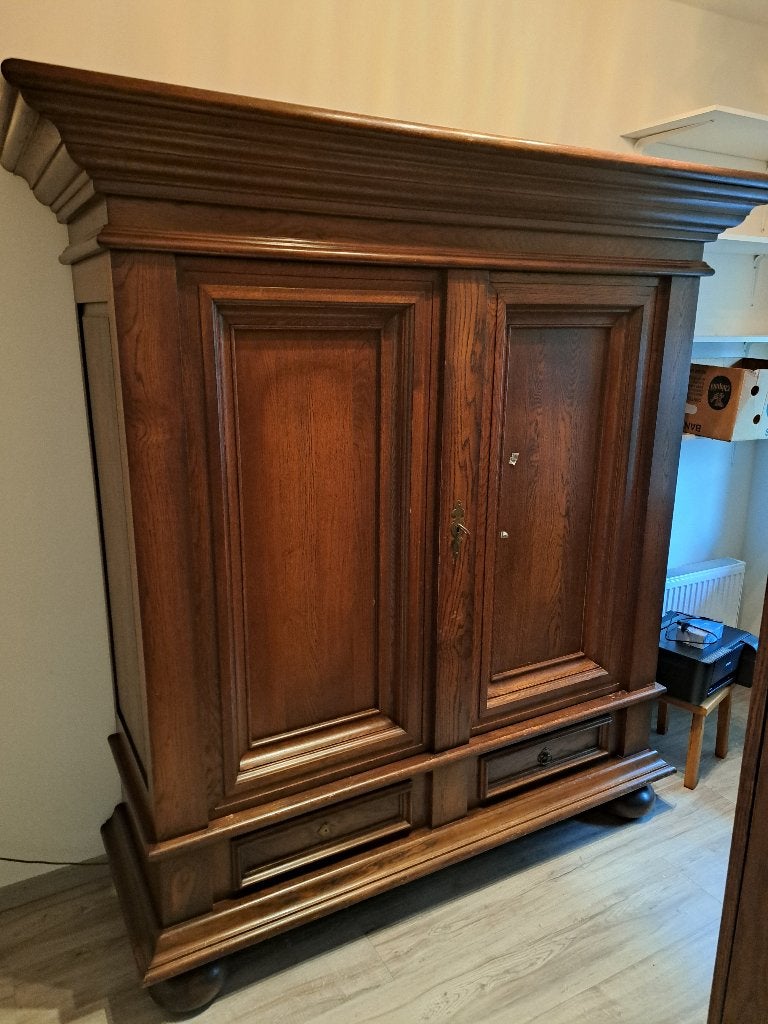 wandkast, Ophalen, Gebruikt, Eikenhout, Met lade(s)