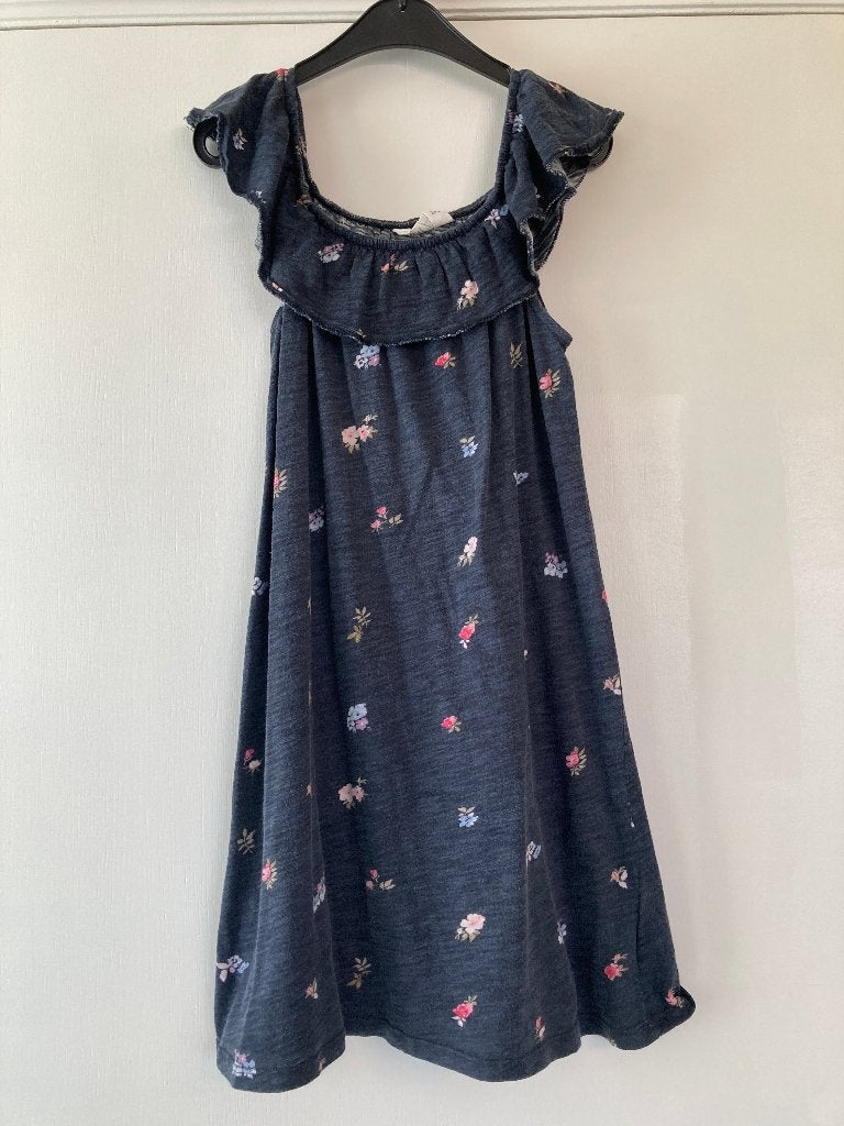 Grijs jurkje met fijne bloemen - H&M - maat 146/152, Enfants & Bébés, Vêtements enfant | Taille 146, Robe ou Jupe, Enlèvement ou Envoi