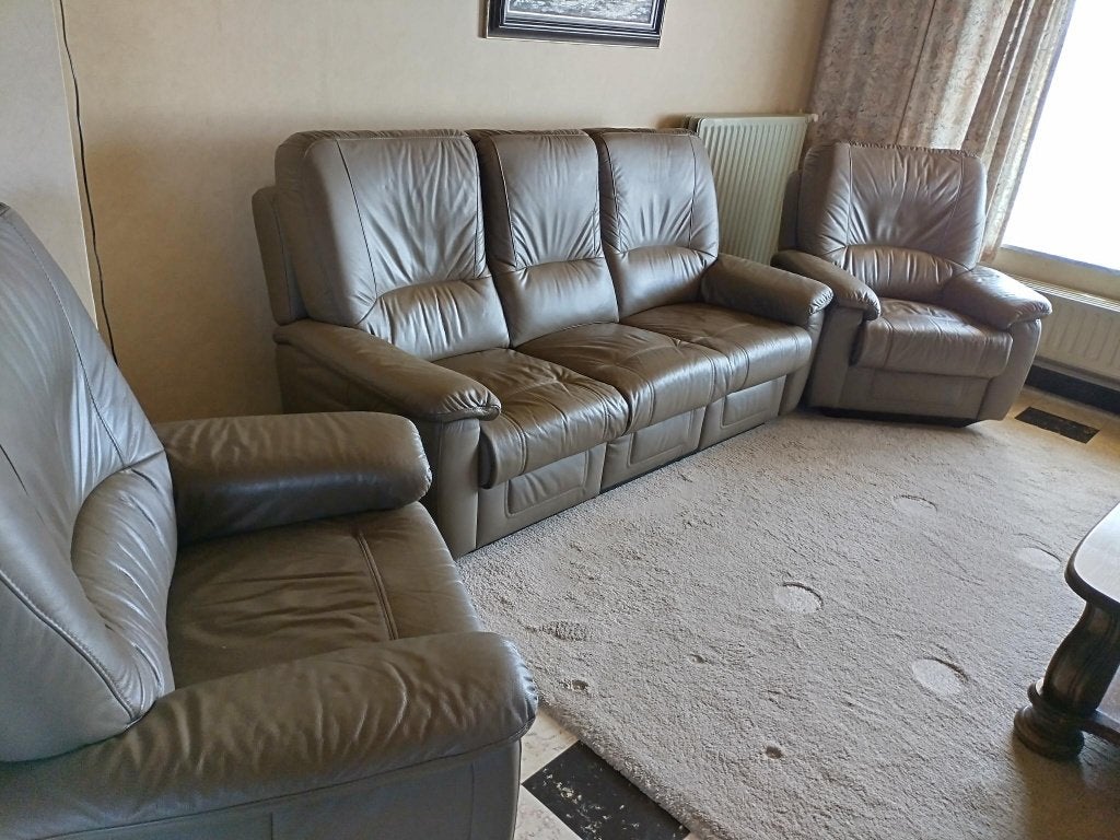 Lederen Salon, Huis en Inrichting, Zetels | Complete zithoeken, Ophalen