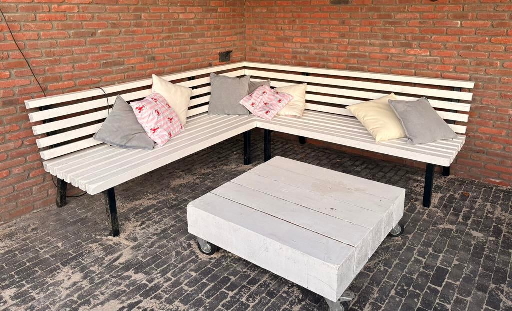 Ensemble de salon en bois moderne, Jardin & Terrasse, Banque, Comme neuf, Enlèvement, Bois