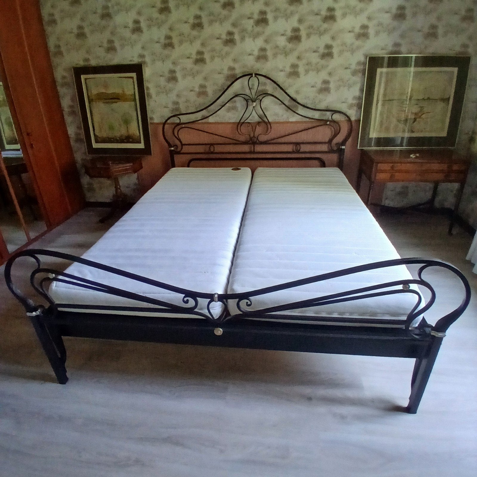 Metalen bed, lattoflex, verstelbaar hoofdeinde, Huis en Inrichting, Slaapkamer | Bedden, Ophalen, Verstelbaar
