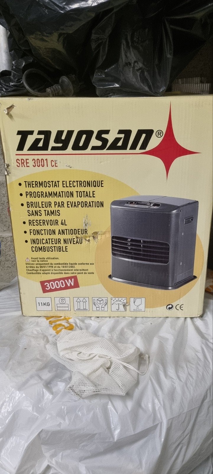 Chauffage Tayosan SRE 3001 CE 3000W neuf, Huis en Inrichting, Overige brandstoffen, Nieuw, Ophalen of Verzenden, Vrijstaand
