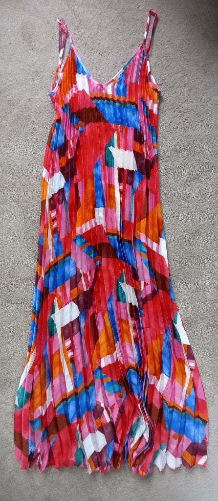 Plissé zomerkleed van Kaos Jeans maat 38/40, Meerkleurig, Ophalen of Verzenden, Zo goed als nieuw, Onder de knie