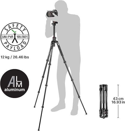 Manfrotto Befree GT XPRO: statief + kogelkop 496, TV, Hi-fi & Vidéo, Neuf, Enlèvement ou Envoi, 150 à 175 cm, Stabilisation sur 3 axes
