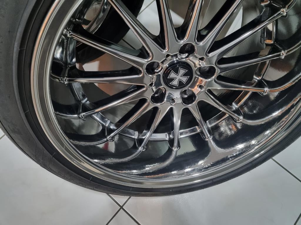 Twee grote chromen velgen voor Rewaco trikes of andere, Ophalen, Band(en)