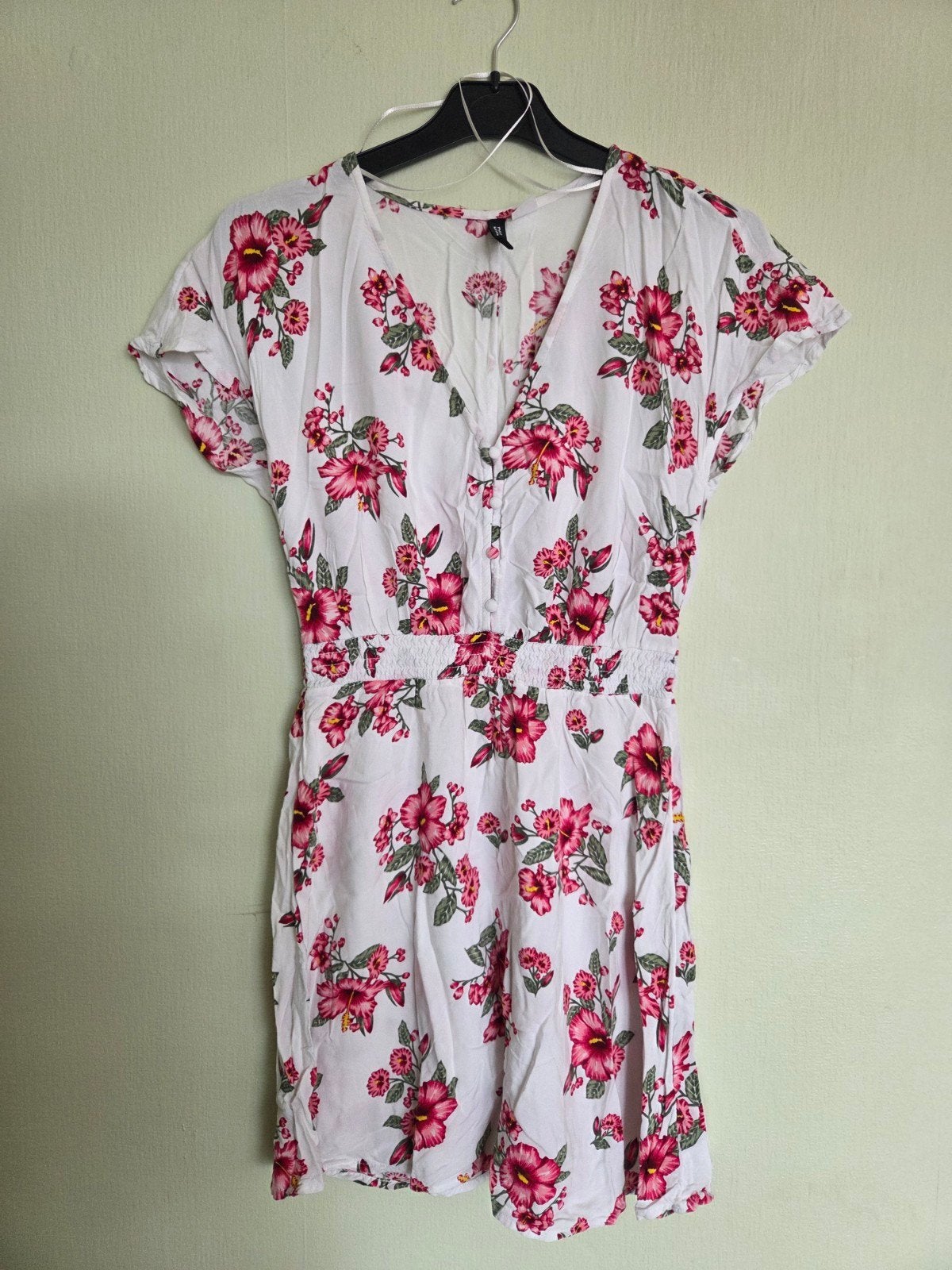 Lichtgewicht zomerjurk met bloemenprint van H&M, maat 34, Kleding | Dames, H&M, Wit, Ophalen of Verzenden, Maat 34 (XS) of kleiner