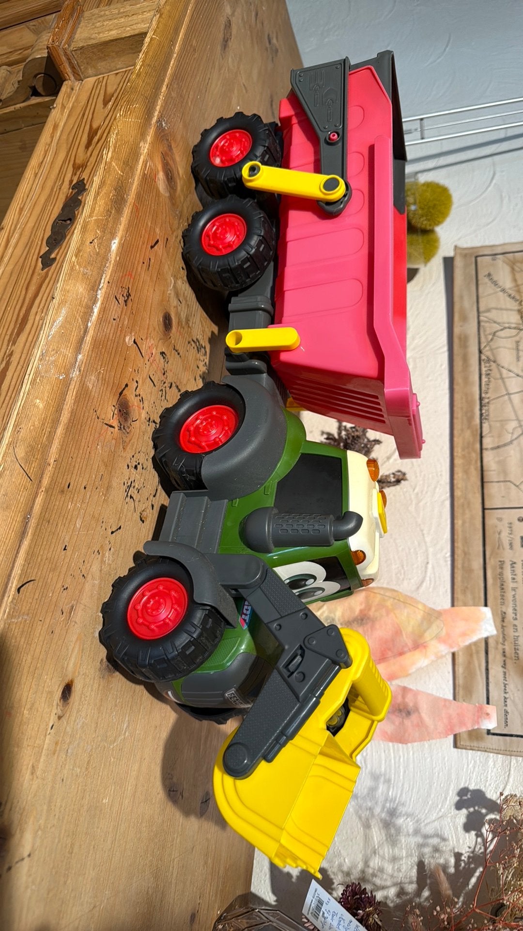 Speelgoedtractor + aanhangwagen fendt met geluid, Kinderen en Baby's, Ophalen, Gebruikt