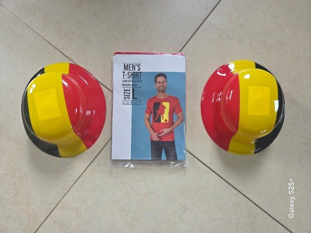 Supporterspakket „T-SHIRT + 2 meloenhoeden” BELGIË, Maat L, Ophalen, Nieuw, Overige typen