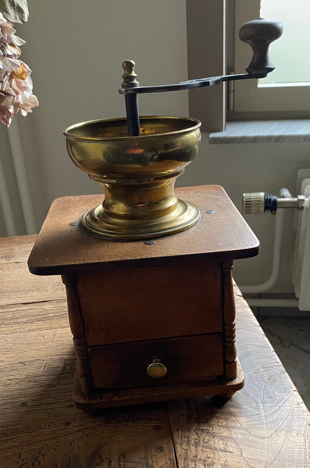 Koperen vintage koffiemolen, Antiek en Kunst, Ophalen of Verzenden