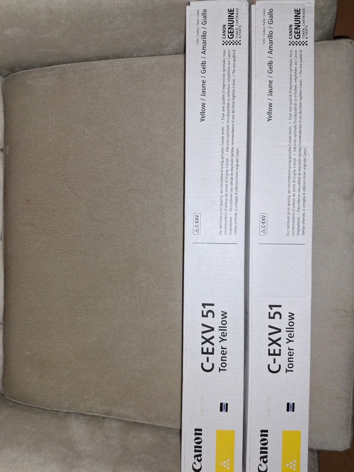 2 cartouches de toner d'origine Canon C-EXV 51 yellow, Enlèvement ou Envoi, Neuf, Toner, Canon