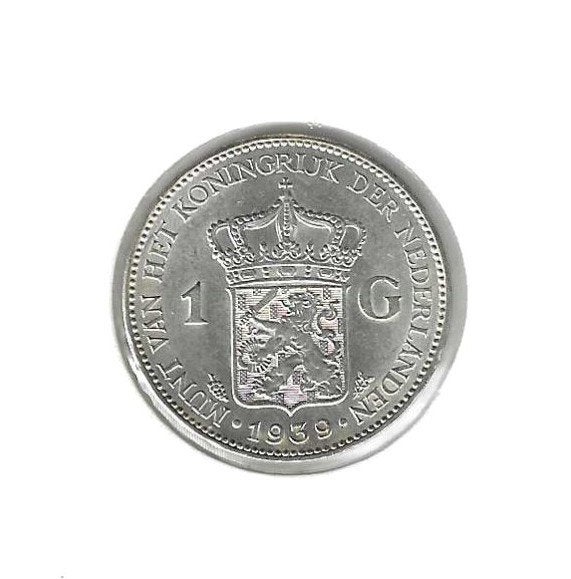 Nederland, 1 Gulden 1939., Timbres & Monnaies, Monnaies | Pays-Bas, Monnaie en vrac, Argent, 1 florin, Reine Wilhelmine