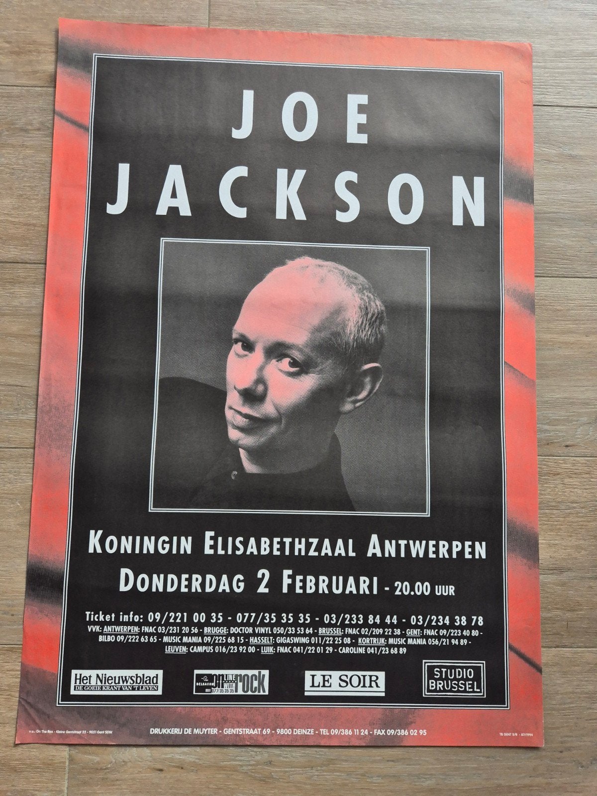 Affiche du concert de Joe Jackson, Enlèvement ou Envoi, Comme neuf, Musique