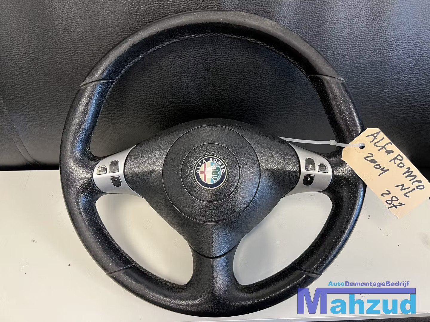 ALFA ROMEO 156 Zwart leer stuurwiel stuur sportstuur 97-05, Auto-onderdelen, Besturing, Gebruikt, Dpofca@stellantis.com, Stellantis Europe S.p.A.