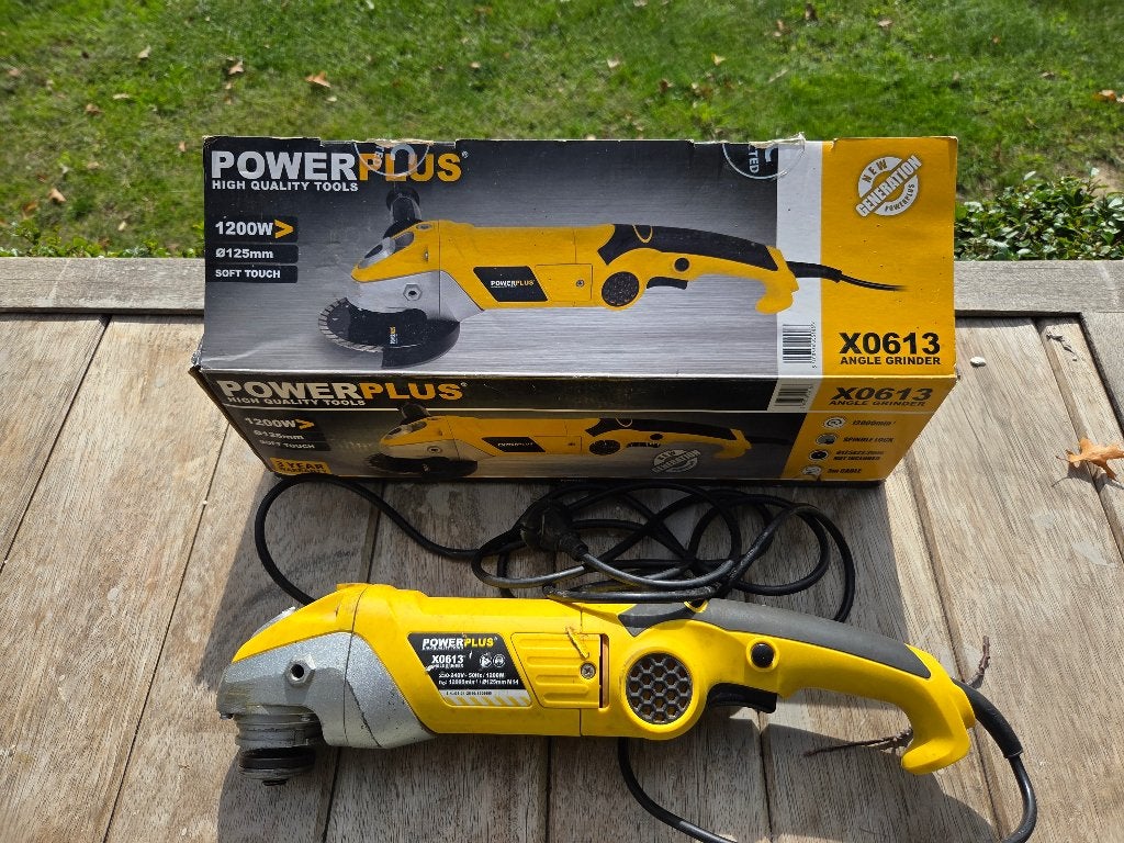 Haakse slijper PowerPlus, Ophalen, Gebruikt, 1000 watt of meer, Haakse handslijpmachine