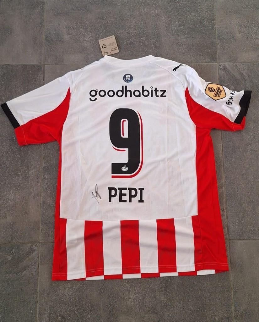 Shirt voetbaltrui met handtekening Ricardo Pepi PSV Kampioen, Envoi, Neuf, Maillot