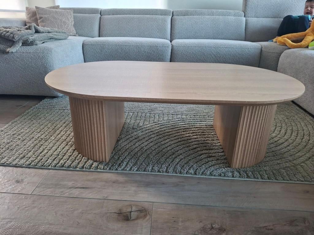 Splinternieuwe ovalen eiken salontafel, Ophalen, 100 tot 150 cm, Eik, Eikenhout