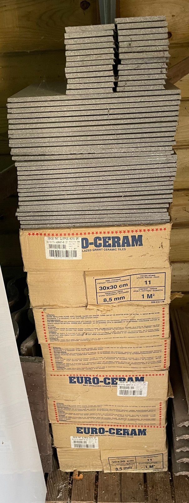 Grijze vloertegels 30 x 30, Ophalen, Zo goed als nieuw, Vloertegels