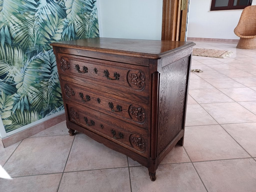Commode en bois 3 tiroirs, Maison & Meubles, Armoires | Commodes, Enlèvement, Comme neuf