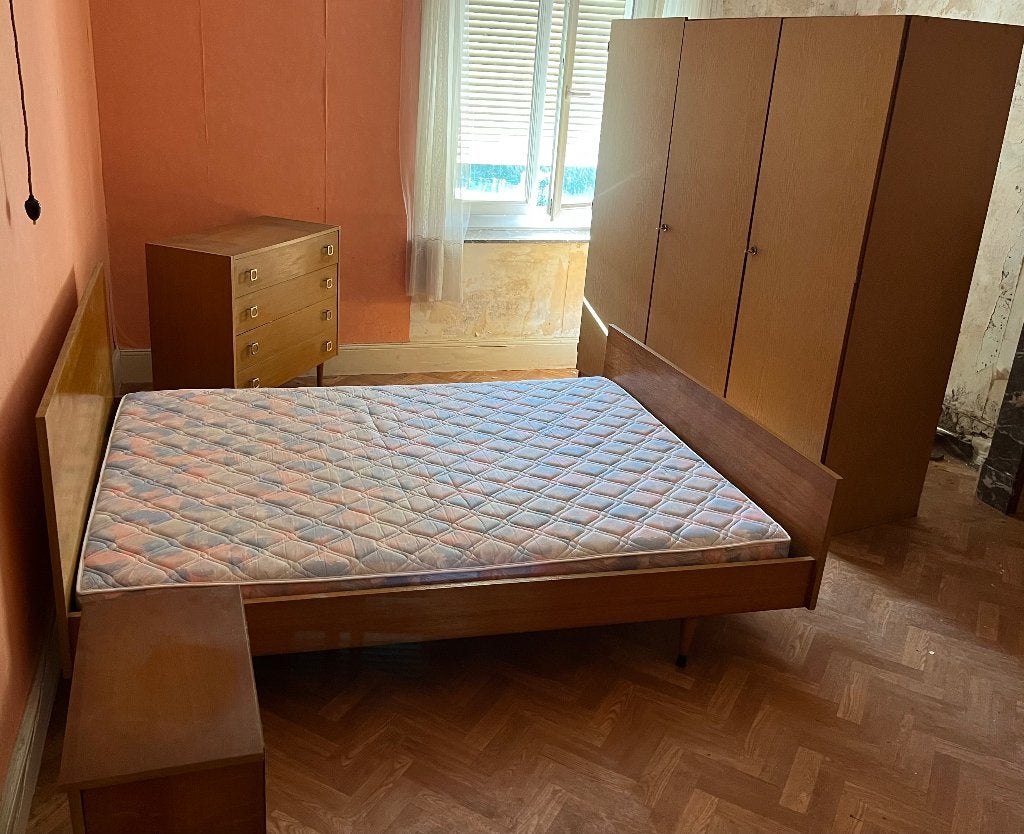 Volwaardige slaapkamer, Ophalen, Gebruikt, Tweepersoons, Hout