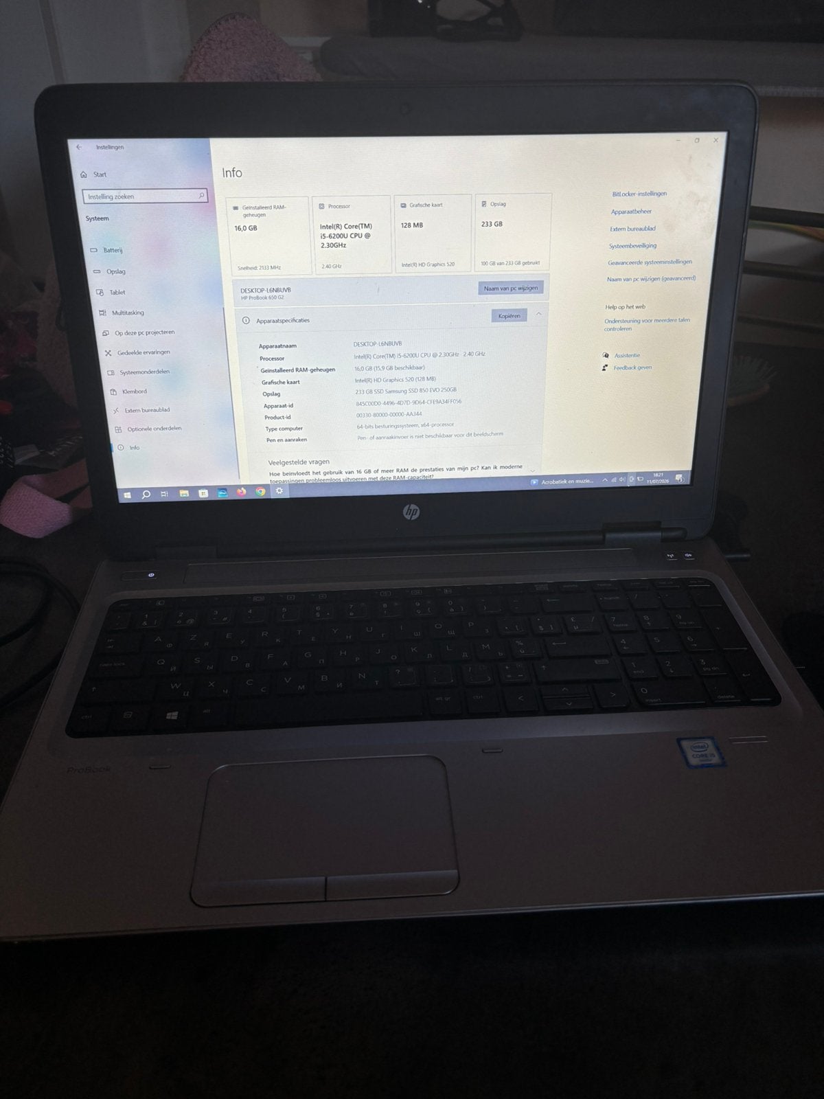 Ordinateur portable, Informatique & Logiciels, 16 pouces, Comme neuf, Enlèvement, SSD